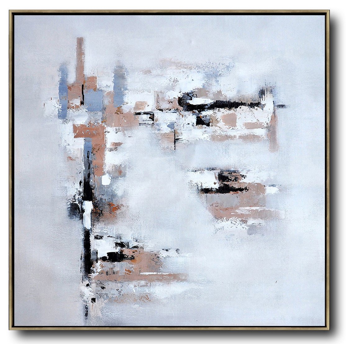 Large Abstract Art,Oversized Contemporary Art,Big Painting,Taupe,Grey,White,Black.etc
